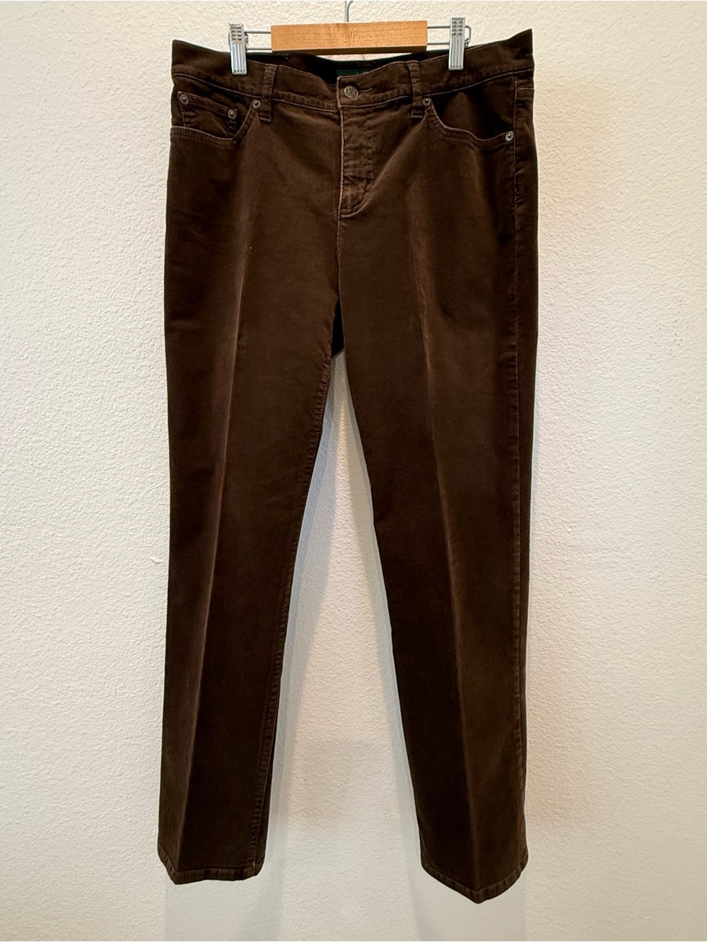 Ralph Lauren LRL corduroy jeans pants dark brown straight size 10 preloved